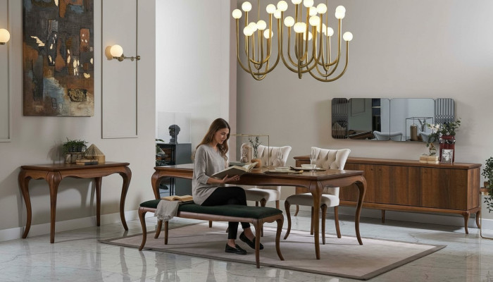 Eetkamergroep Eetkamermeubels Eethoek Set Eetkamer 8-delig Hout Bruin Tafel