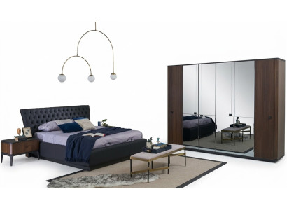 Tweepersoonsbed Compleet bedframe bed set 4-delig Slaapkamer Zwart