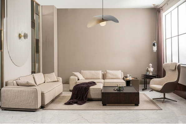 Bankstel Driezitsbank Stoffenbank Beige Bankstellen Fauteuil Set