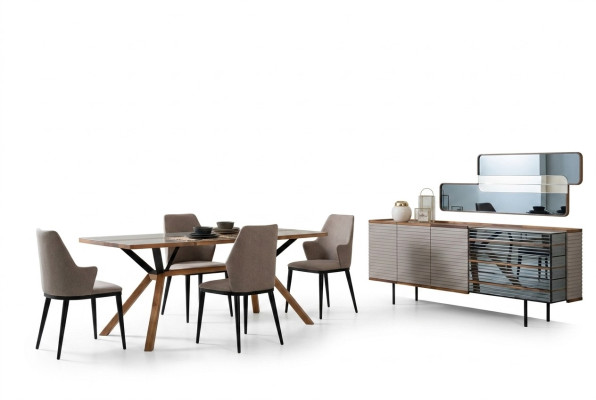 Eetkamermeubels Eethoek Eetkamer Eetgroep 9-delig Hout Beige set