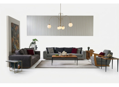 Bankstellen Complete bankstel Bank Stoffen bank Grijs Set 4-delig Nieuw