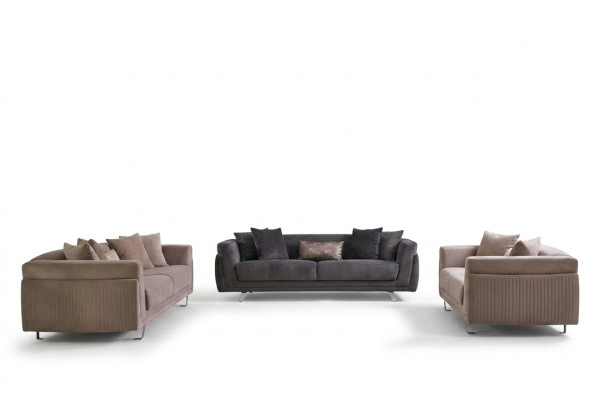 Bankstel Compleet bankstel Stoffen bank Beklede banken Beige set van 4-delig