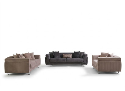 Bankstel Compleet bankstel Stoffen bank Beklede banken Beige set van 4-delig
