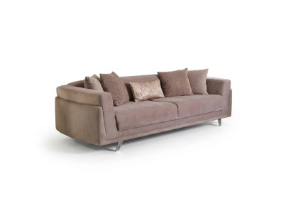 Driepersoons bank met slaapfunctie Bankstel 3-zits Beige stof Stoffen bank
