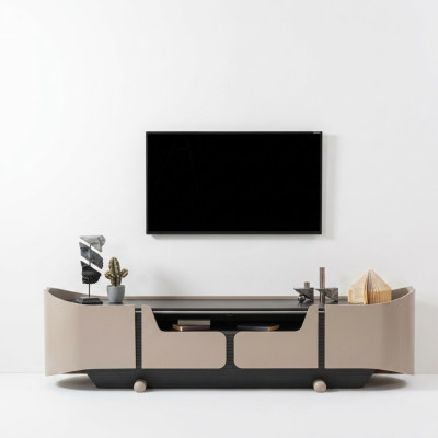 RTV Lowboard TV-standaard woonkamer hout Beige dressoir tafel modern