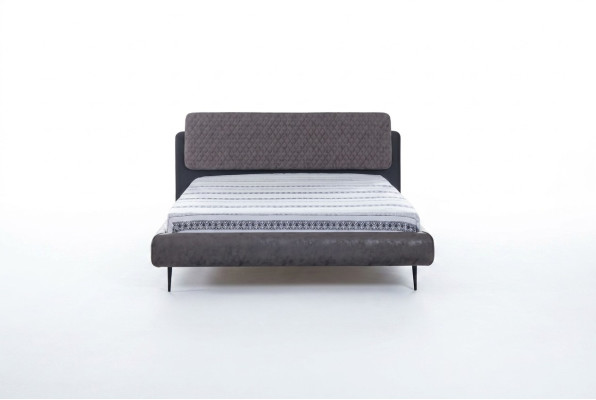 Bedframe Tweepersoonsbed Bedden Bed 180 cm Grijs Stof Modern Slaapplaats