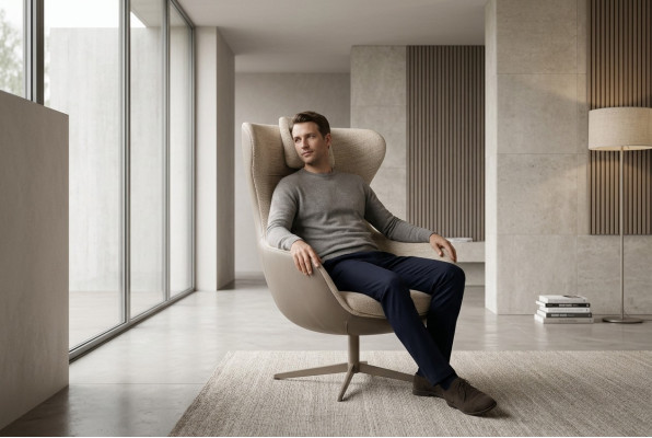 Fauteuil Klassieke fauteuil Cocktail fauteuil Eenpersoons stof Beige Moderne zitplaatsen