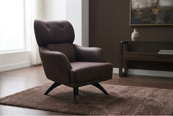 Ohrensessel Eenpersoons fauteuil Cocktailsessel Stof Bruin Moderne stoelen