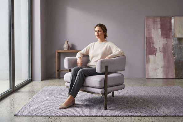 Fauteuil Eenpersoons Stof Woonkamer Modern Grijs Bekleding Zitter Zitplaats