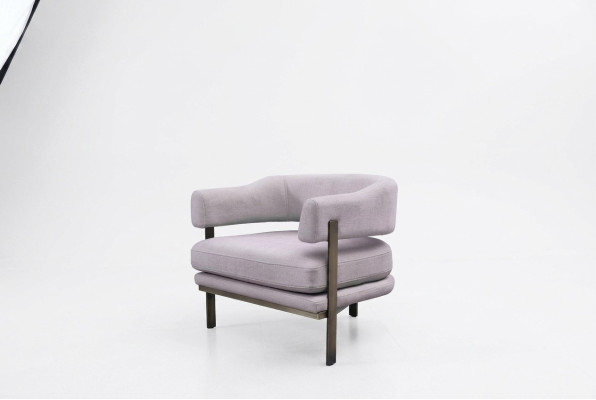 Fauteuil Eenpersoons Stof Woonkamer Modern Grijs Bekleding Zitter Zitplaats