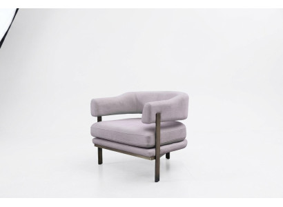 Fauteuil Eenpersoons Stof Woonkamer Modern Grijs Bekleding Zitter Zitplaats