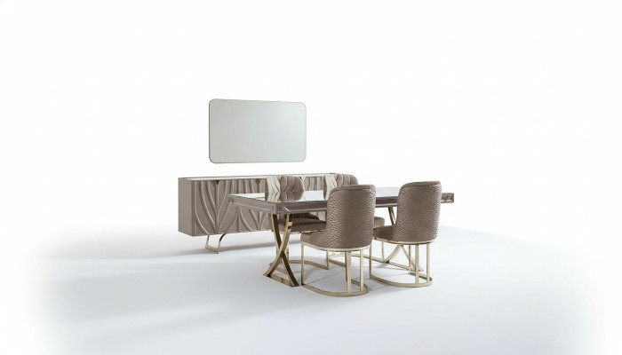 Eetgroep Eethoek Eetkamer Eettafel Hout Bruin Set 9-dlg Dressoir
