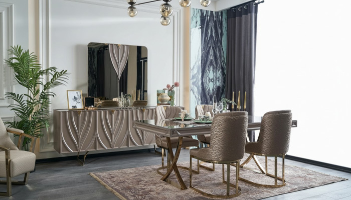 Eettafel Eetgroep Eethoek Eetkamer Hout Bruin Set 7-delig Stoelen Luxe