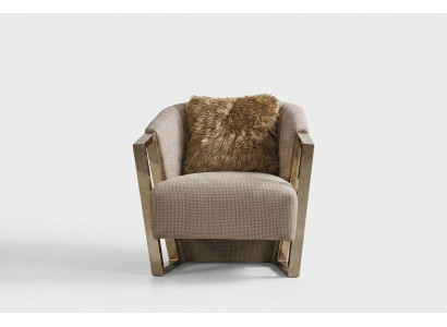Moderne fauteuil eenzitter stof woonkamer bruin gestoffeerd zitje zitplaats
