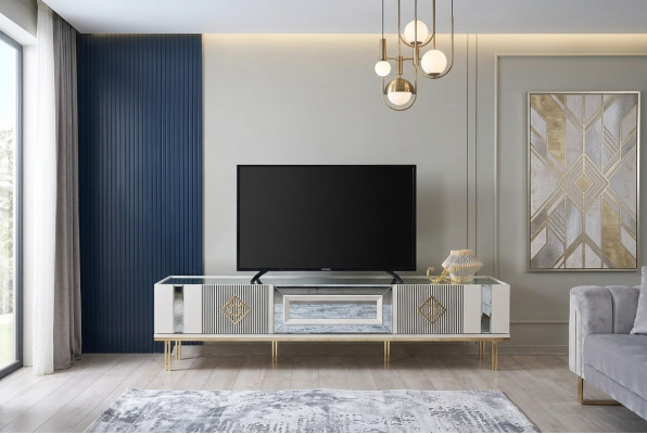 Sideboard RTV Lowboard TV-standaard Hout Wit Woonkamer Tafel Kast