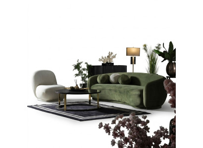 Garnituur stoffen bankstel, bankstellen, gestoffeerde bank, modern set van 2 stuks groene bank