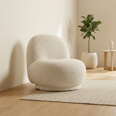 Fauteuil Cocktail fauteuil Moderne wit gestoffeerd zitstof eenzitter