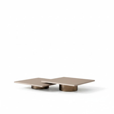 Groep Tafels Salontafel Bijzettafel Hout Set Beige 2-delig