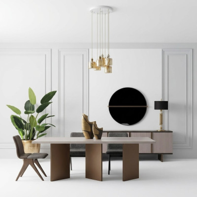 Eetkamer Eetgroep Eetkamermeubilair Eettafel Eethoek 9-delige Houten Beige