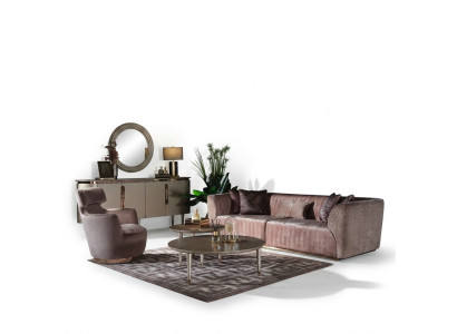 Bankstel gestoffeerde bank stoffen bank driezitsbank bank 3 zits fauteuil grijs