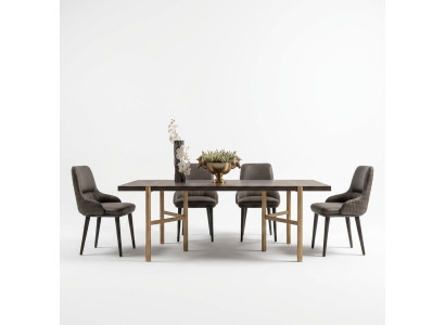 Eetkamerset Eethoek Eetkamer 7-delig Eettafel Stoelen Bruin Eetkamer meubels