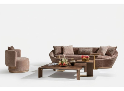 Bankstel bankstel stoffen bank driezitter fauteuil beige bankstel set