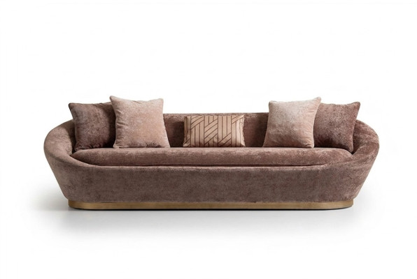 Driepersoonsbank 3 zits stoffen bank Beige Luxe gestoffeerde bank Stof