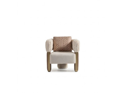 Fauteuil éénzitter clubfauteuil wit stof zitting woonkamer cocktailsfauteuil