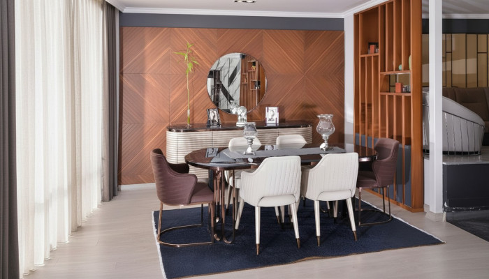 Eetkamer Eetgroep Eethoek Luxe Eettafel Stoelen Beige Set 9-delig Hout