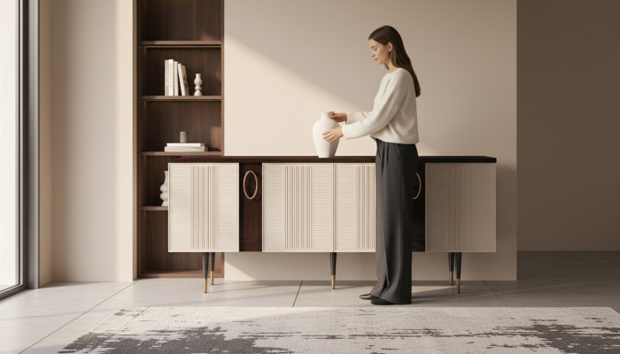 Sideboard Dressoir Ladekast Houten Kast Wit Ontwerp Eetkamer meubels