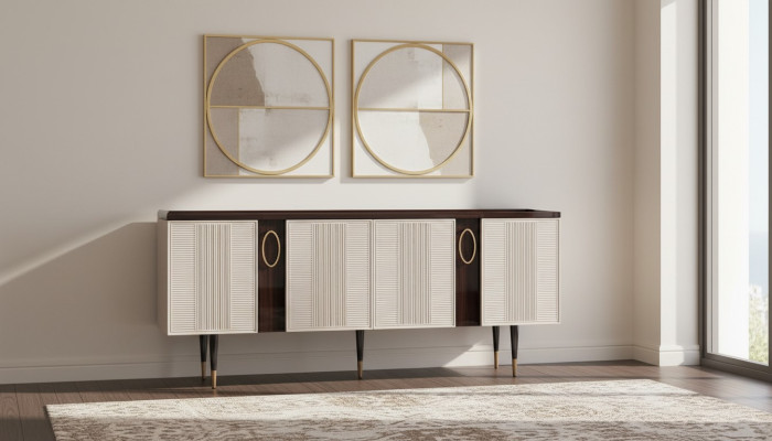 Sideboard Dressoir Ladekast Houten Kast Wit Ontwerp Eetkamer meubels