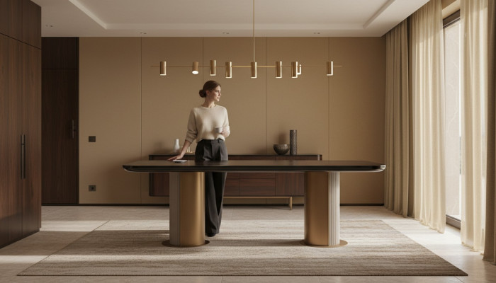 Eettafel Eetkamertafel Tafel Houten tafel Hout Eetkamer Bruin Luxe