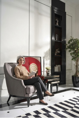 Complete fauteuil woonkamer bijzettafels set 4-delige fauteuil grijs