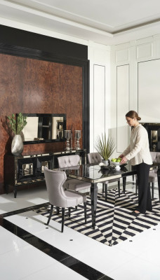 Grote eetkamer eetgroep eetkamer eettafel stoelen 10-delig zwart hout