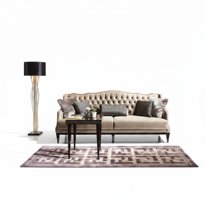 Elegant driepersoons Chesterfield bankstel in grijs - tijdloos gestoffeerd meubilair voor uw huis.