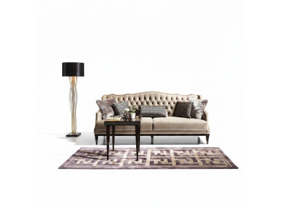 Elegant driepersoons Chesterfield bankstel in grijs - tijdloos gestoffeerd meubilair voor uw huis.