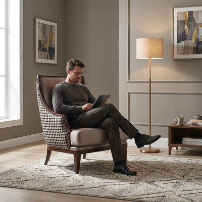 Bankstel Vierzits Fauteuil Stoffen Bank Grijs Bekleding 4-zits Set