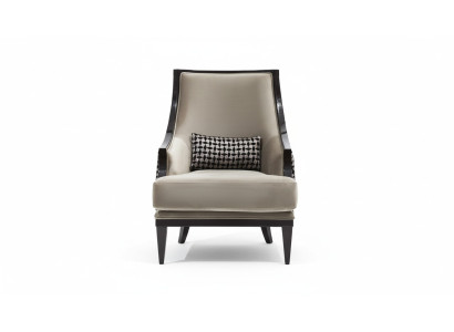 Fauteuil Oorfauteuil Eenzitter Zitter Stof Grijs Woonkamer Klassiek