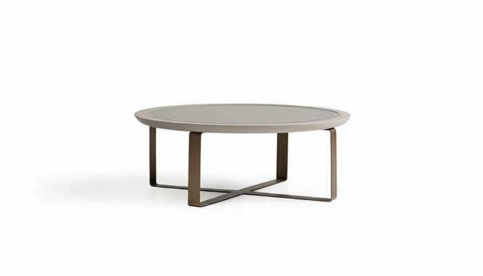 Salontafel Moderne bijzettafel Koffietafel Banktafel Beige Metaal