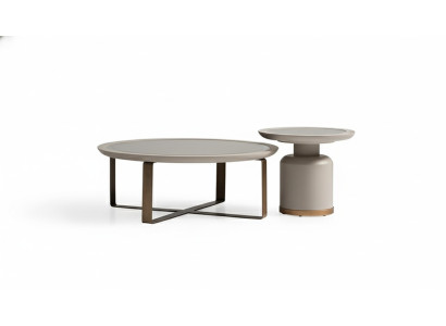 Volledige salontafel bijzettafel Beige Koffietafel Metaal Woonkamer