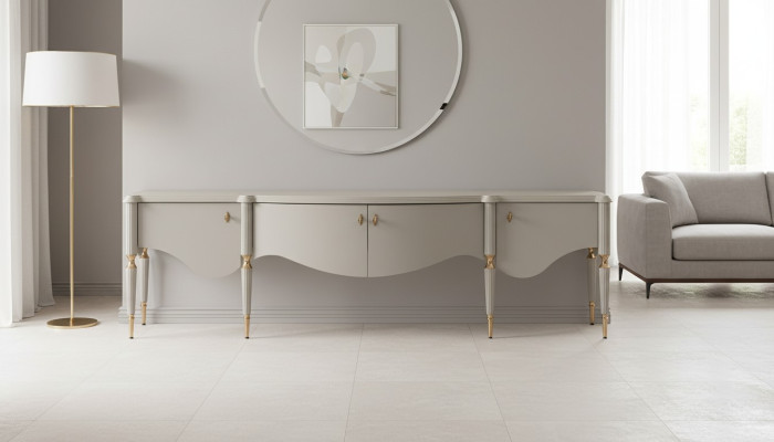 Sideboard TV-laagbord TV-standaard Beige hout Woonkamer Tafel Kast
