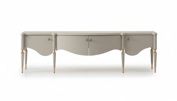 Sideboard TV-laagbord TV-standaard Beige hout Woonkamer Tafel Kast