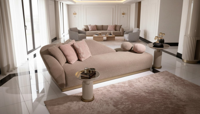 Chaiselongue Ontspanningsligstoel Ligstoel Bank Beige Modern Gestoffeerd Stof