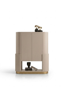 Bar kast Kast Houten kast Houten Bar Beige Drank Woonkamer
