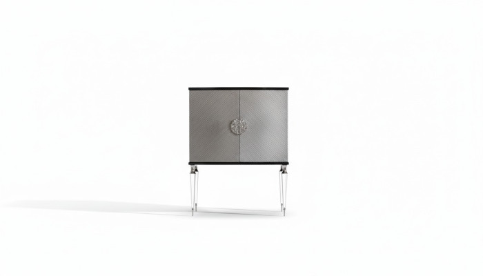 Drankkast Kast Bar Houten kast Grijs Hout Woonkamer Drank Luxe