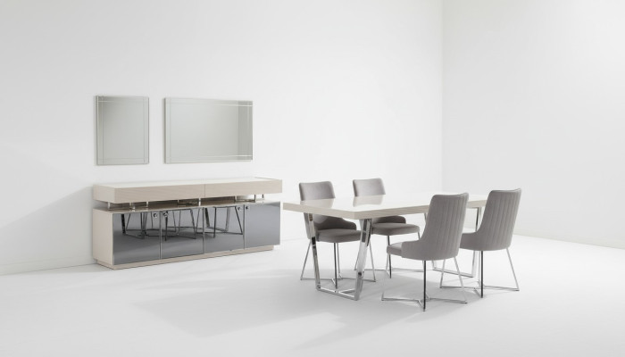 Eetgroep Eetkamer Groep Eethoek Eettafel Stoelen 10-delig Hout Grijs