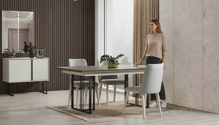 Essecke Eetgroep Wit Eetkamer Groep Eettafel Stoelen 7-delig Hout
