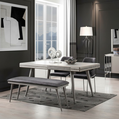 Eetkamerset Eetkamermeubels Eethoek Eettafel Eettafel Stoelen 6-delig Grijs