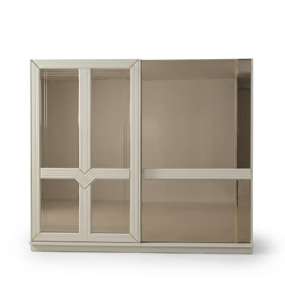 Kledingkast Houten kast Slaapkamerkast Kast Spiegel Wit