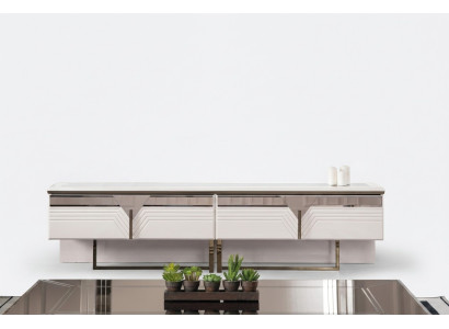 Sideboard RTV Lowboard TV-standaard Houten kast Kast Hout Wit Ontwerp